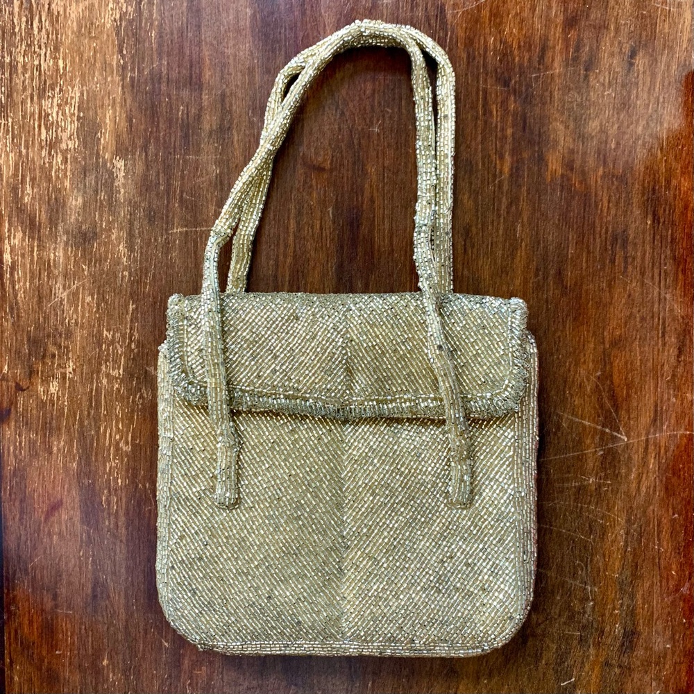 Vintage Gold Beaded Change Purse